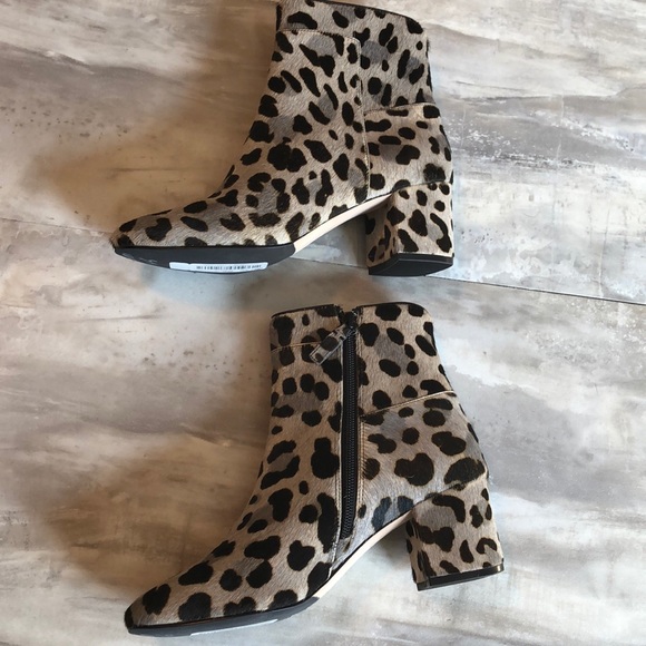 New Cole Haan Arden Grand Bootie 6.5 black white shoe boot calf hair animal - Picture 5 of 8